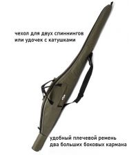Чехол для двух спиннингов с катушками 110см черный