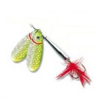 Вращающаяся блесна Zebco River Twin желтая 12г